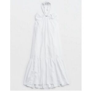 🌼 Aerie High Low Halter Maxi Sundress Women's‎ White M